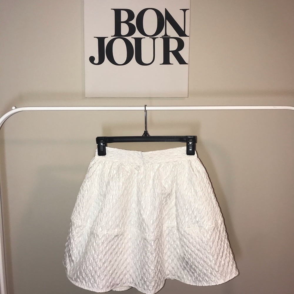 White mini skirt